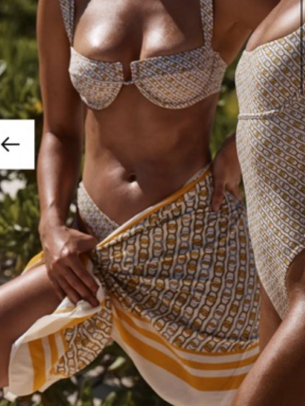 Monday Swimwear Cala Roja Bikini Top & Byron Bottom in Sun Lynx Geo Pattern